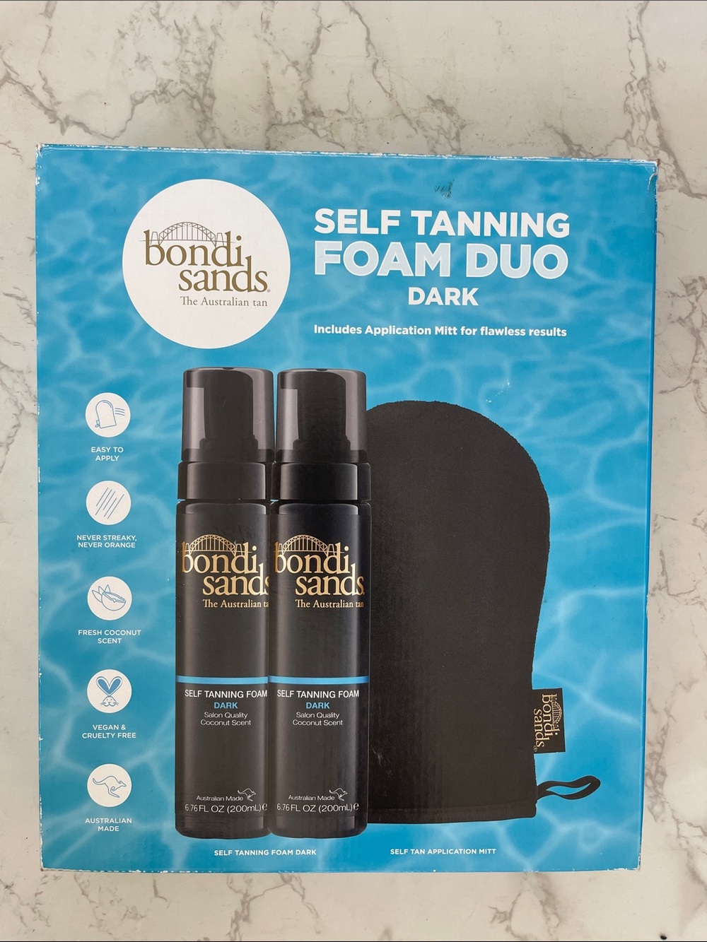 Bondi Sands Dark Self Tanning Foam Duo with Black Mitt